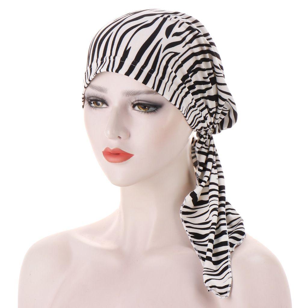 Leopard Print Headscarf Cancer Hair Loss Muslim Hijab Chemo Hat Turban Cap Head Wrap