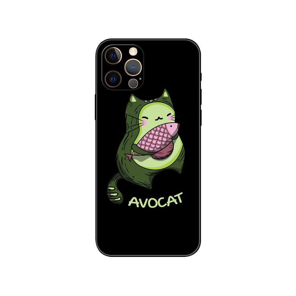 Cute Avocado phone case for iphone 5 5s 2020se 6 6s 7 8 plus x 10 XR XS 11 12 13 mini pro MAX black tpu back cover