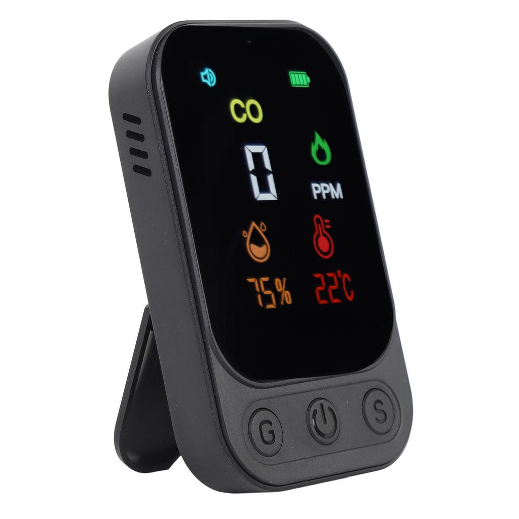 CO Detector Multifunctional Portable Temperature Humidity CO Tester for Travel Tent Picnic 5V