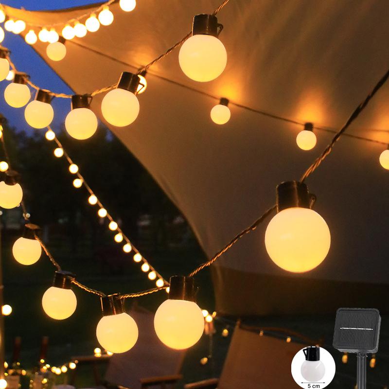 

Solar String Lights Outdoor Waterproof Solar Patio Lights for Garden Fence Balcony Cafe Bistro Decor Solar Powered Globe Light