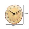 Annual Ring Wall Clock,Arabic Numerals Tree Stump Shape Wood Grain Clock Indoor Outdoor for
