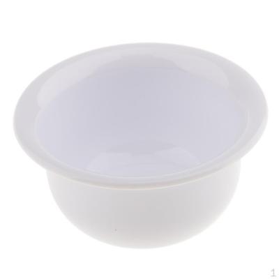 Durable White Plastic Men' Hairdressing Shaving Mug Soap Bowl Barber Beard Shave Brush and