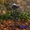Garden Witch Sculpture Wind Spinner Halloween Resin Statue Stake Spooky Bats Spinner for Yard And Outdoor Art Lawn Pathway Decor Festive Ornaments
