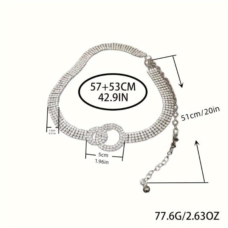 Luxurious and Charming Silvery Synthetic Zirconia Hoop Women's Waist Chain Body Chain for Beach Party
