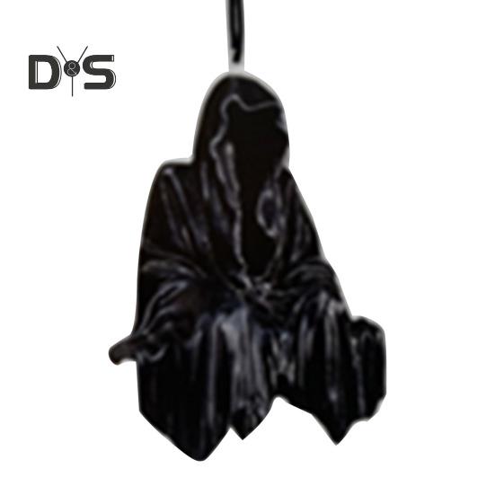 Ozdoba na Halloween Ludzkie Serce Drzewo Korzeń Czarny Kot Peleryna Duch Statua Ręcznie Robiony Akryl Wisiorek do Biurka Ogrodowego Biura