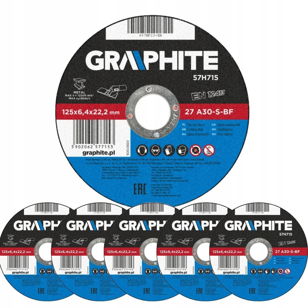 Grinding Disc For Metal 125X22.2Mm Graphite 57H715 1 Pc