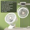 Camping Fan Rechargeable Desktop Portable Air Circulator Wireless Ceiling Electric Fan With LED Light Clip-on Room Home Fan