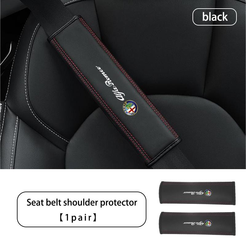 2026 Hot Alfa Romeo Adjustable Car Logo Seat Belt Cover Anti-wear Protection Cover For Alfa Romeo 159 Giulietta Giulia 147 MitoNC7