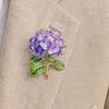 Durable Brooch Pin Pin Enamel Hydrangea Shape Lapel Polished Edges Backpack Smooth Round