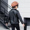 Fashion Boys Bombmer Soft Windproof Leather Motor Jacket For Kids Teens Winer Coat Children's Outfit Clothes