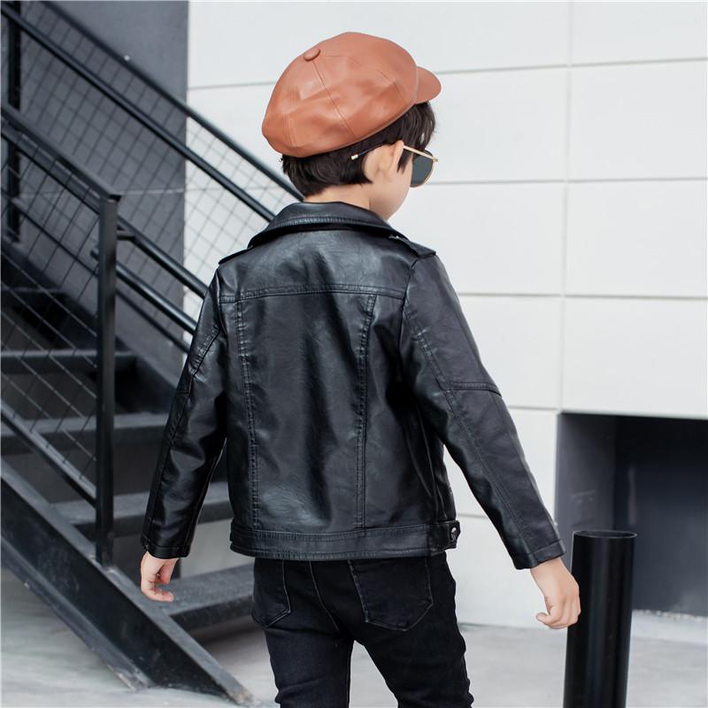 Moda Meninos Bomber Macio À Prova de Vento Jaqueta de Couro Motor Para Crianças Adolescentes Winer Casaco Roupas Infantis