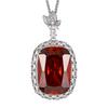 New Huabi Jewelry Copper Bottom Gold-plated Simulation Orange Red Zirconium Temperament Pendant Necklace Main Stone 20 * 28
