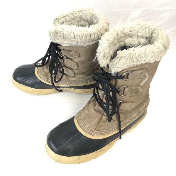 

80s-90s Canada Made/SOREL/Leather Snow Boots/24.0-25.0/Brown/With Inner Lining/Waterproof/Caribou