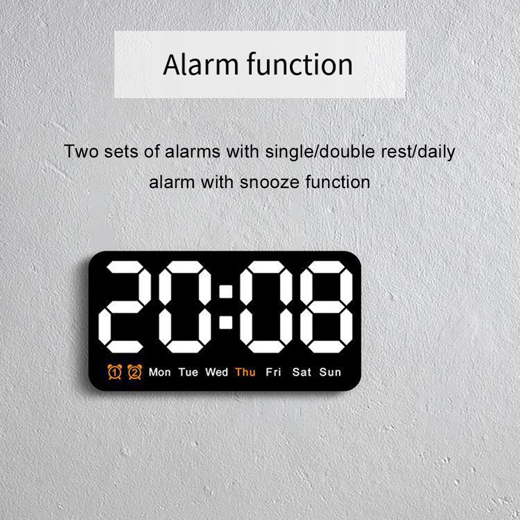 Desktop Clock With LED Numbers And Dual Alarm For Office 7. Display Time