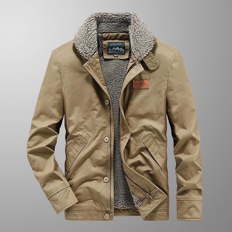 Herren Retro Lammwolle Baumwolle Jacke - Herbst/Winter Stil 6801