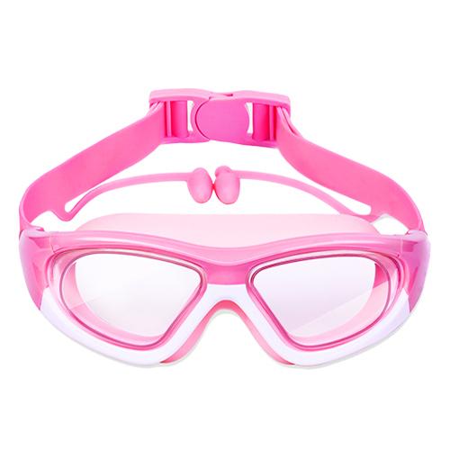 

BEPAN High-definition Children s Waterproof And Anti Fog Swimming Large Frame Glasses, Convenient Goggles Silicone Connected Earplugs розовый