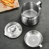304 Stainless Steel Oil Storage Pot with Strainer