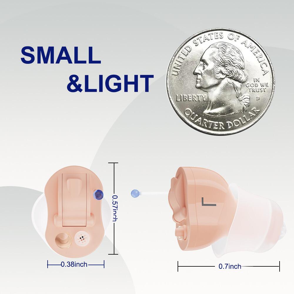 Invisible CIC Hearing Aid 16-Channel Digital In-Ear Sound Amplifier for Seniors and Adults