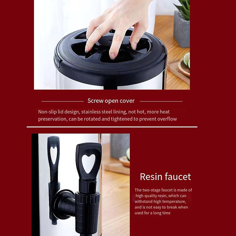 Stainless Steel Hot Cold Drink Dispenser Drinks Water Insulated Barrel 8L  Insulation Milk Tea Bucket for Banquets Gardens Outdo