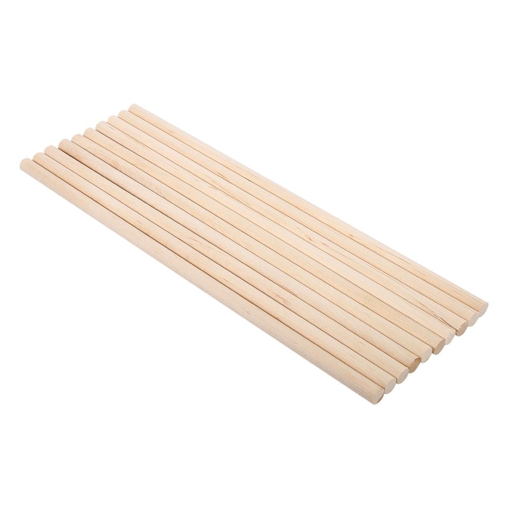 

10pcs Wooden Arts Craft Sticks Dowels Pole Rods Sweet Trees Wood Tool 1CM*30CM