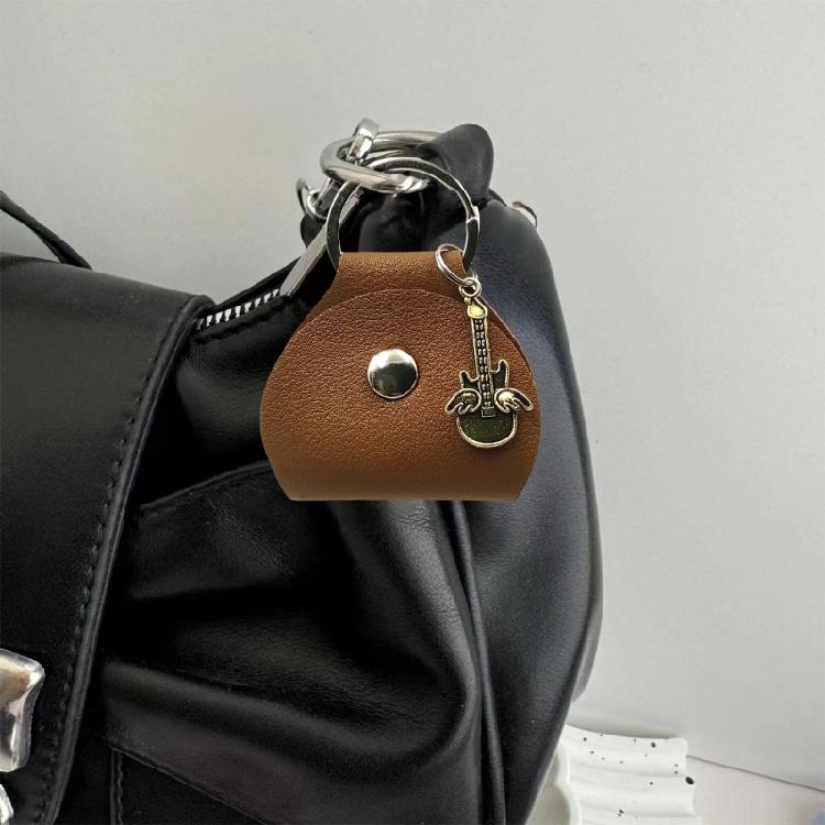 Guitar Plectrum Storage Bag Guitar Pick Storage Box Guitar Pick Pouch Practical Pick Container Leather Texture for Picks