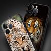 Tiger Leopard Fashion Phone Case For iPhone 17 16 15 Pro Max 11 12 13 14 7 8 Plus SE 2020 X XR XS Cover Soft Black