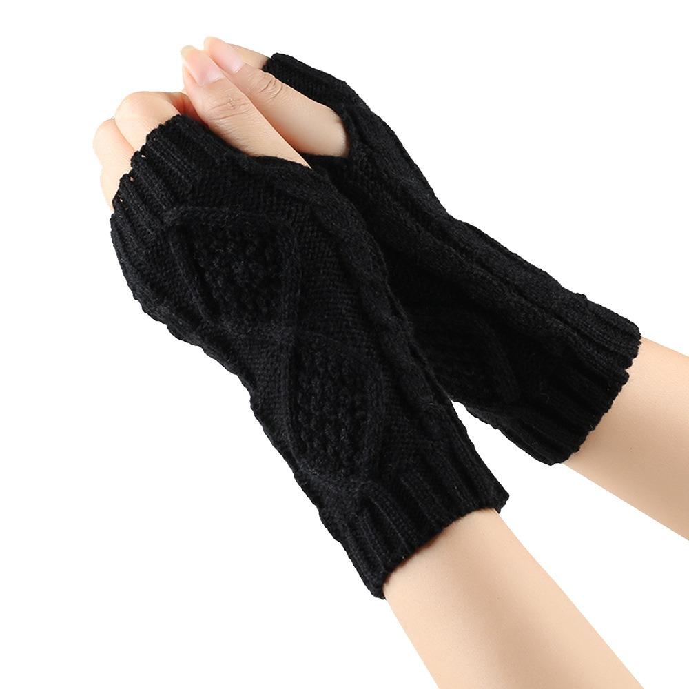 Knitted Crochet Fingerless Gloves Soft Warm Knit Mittens Fashion Typing Gloves  Cold Weather