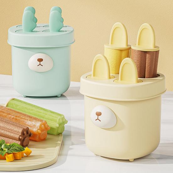 Ice Cream Mold Cute Bear Popsicle Molds BPA-Free Food-Grade Plastic Ice Pop Mold for Homemade Ice Cream Chocolates Candies