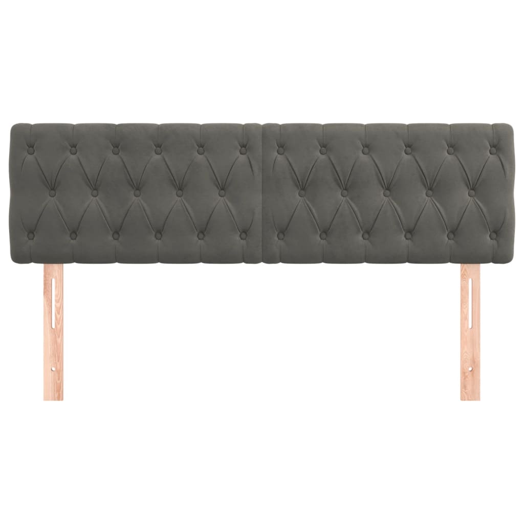 Vidaxl Bed Headboards, 2 Pcs, Dark Gray, 72X7X78/88 Cm, Velvet