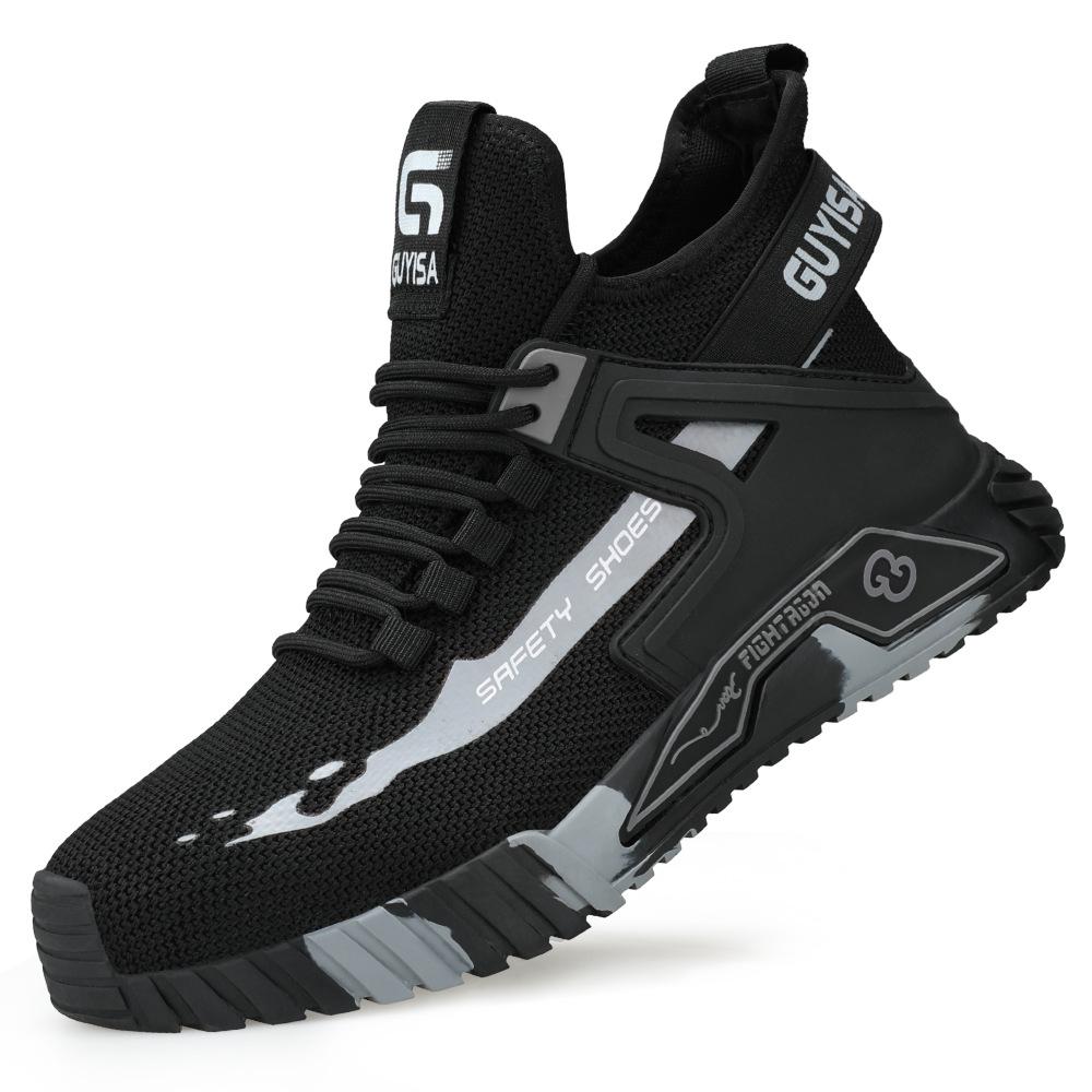 

Fashion High Top Safety Shoes Men Steel Toe Work Shoes Men Anti-puncture Safety Shoe Woman Work Safety Boots Man Indestructible Shoes 38