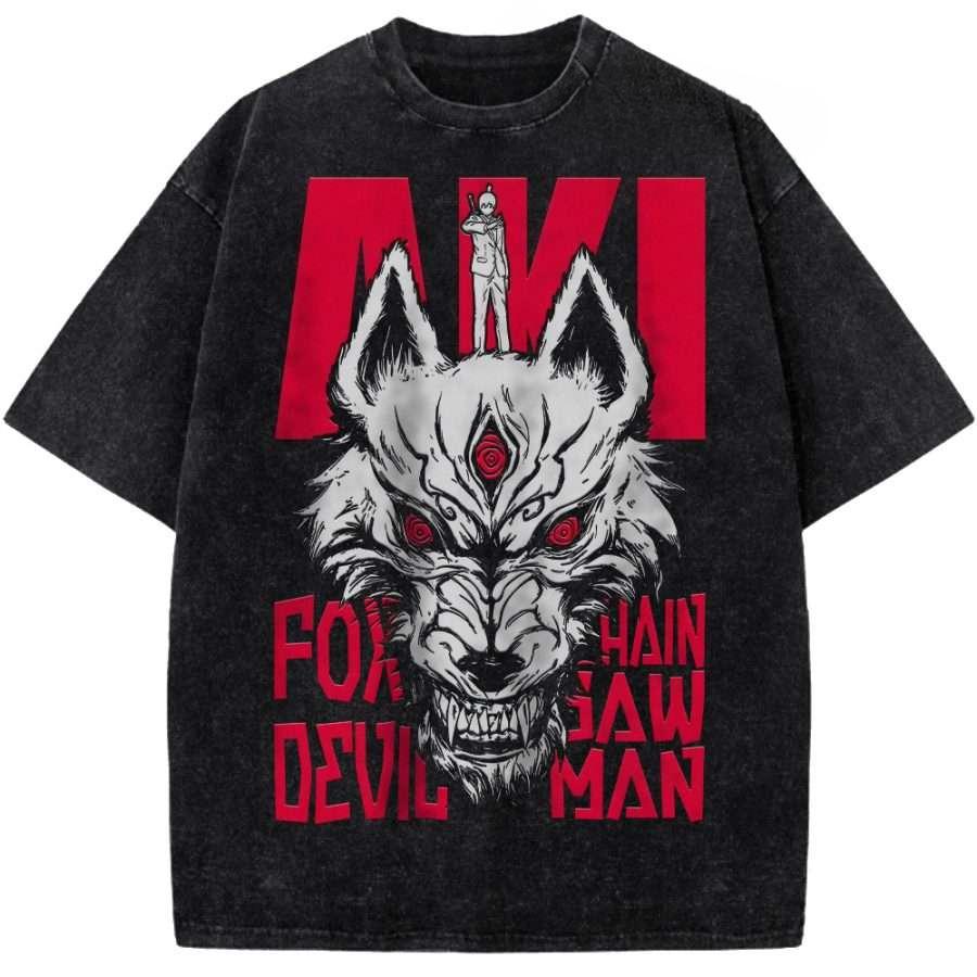 

Hayakawa Aki Print T-shirt Anime Chainsaw Man Clothing Men Women Cotton Tshirts Vintage Washed T Shirt Harajuku Oversized Tops XXL чёрный