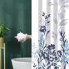 Perdea de duș din poliester cu imprimare cu frunze de flori, îngroșată, rezistentă la apă, rezistentă la mucegai, baie despărțitoare pentru baie, perdea universală