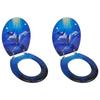 Day and Night - Day and Night Toilet Seats with Lids 2 Pcs MDF Dolphin