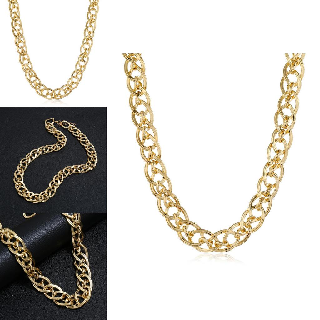Metallic Geometric Necklace With Gold Finish Unisex Fashion Accessory For Wedding Or Casual Wear