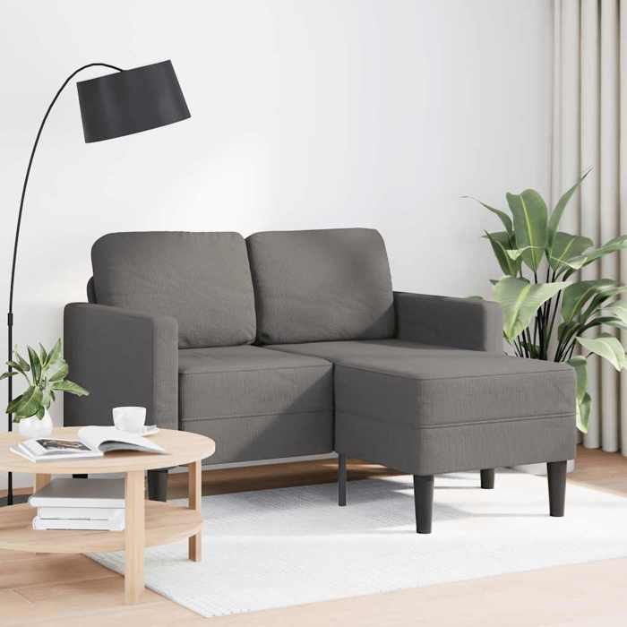 VidaXL 2-seater Sofa with L-shaped Chaise Lounge Light Grey 125 Cm Linen, 2-seater Bedroom Sofa, Loveseat, Two-seater Sofa 4107076
