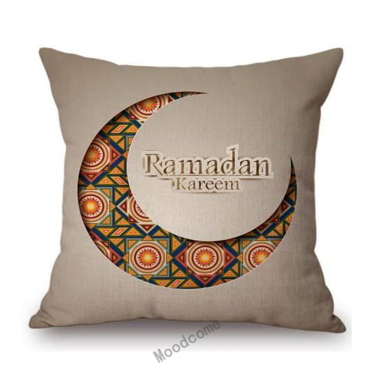 Islamsk muslim Eid Mubarak Ramadan Hjemmedekorasjon Kunstsofa Putetrekk Moske Måne Bomull Lin Stol Putetrekk