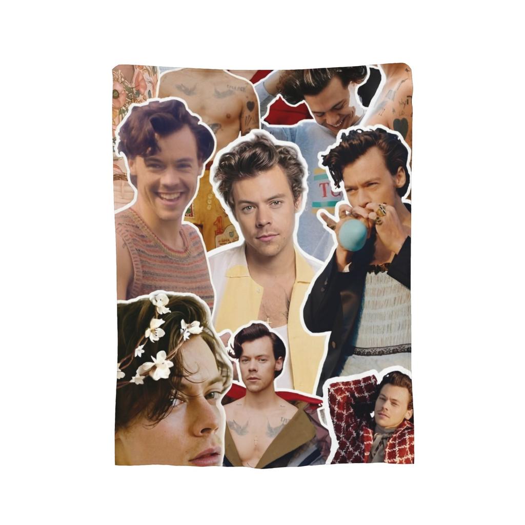 Harry Styles Deka Korálový Fleece Plyš Tištěná Prodyšná Lehká Tenká Přehozovádeka pro Domácnost Pohovku Přehoz na Postel