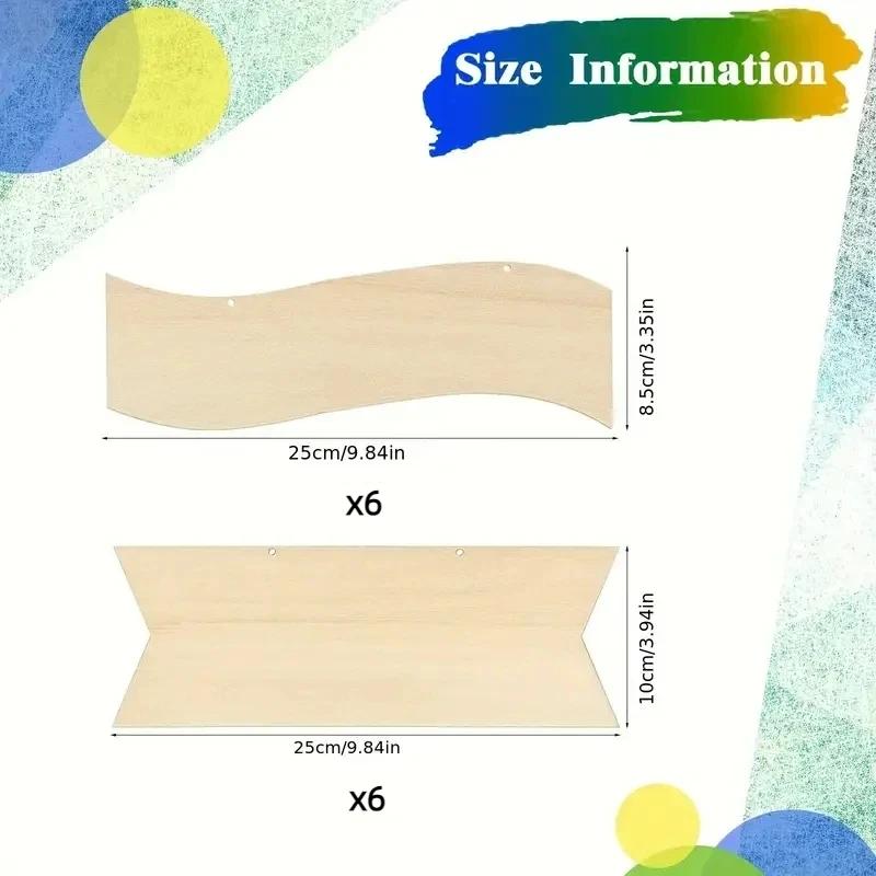 12Pcs Wooden DIY Drawing Board Graffiti Painted Children s Hand-made Blank Pendant Hanging Board Sign