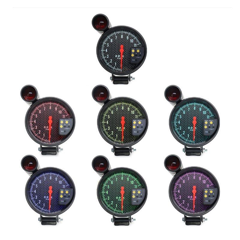 RPM Gauge 5 Inches 12V 7 Color Backlight Display Tachometer Car trument Accessories