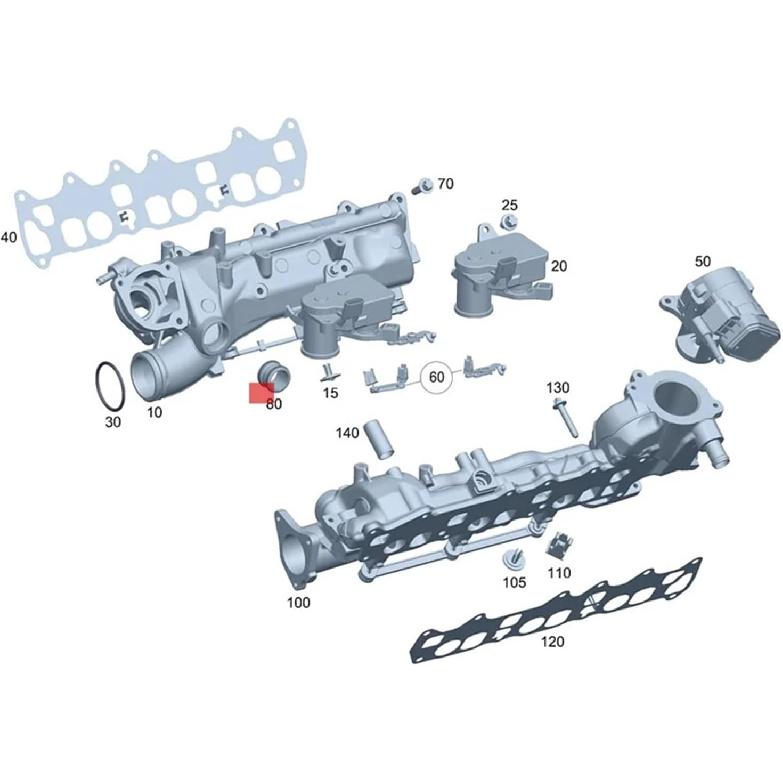 6420980037 Engine Intake Connection with Seal Compatible with Mercedes Benz