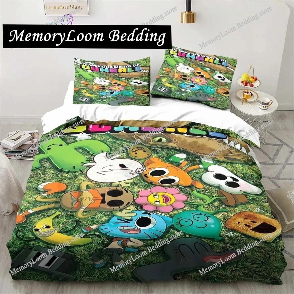 3D-gedrucktes Anime Amazing World Gumball Bettwäscheset Bettbezug Schlafzimmer Decke Einzel-Doppel-King-Size-Steppdecke Heimtextilien