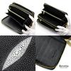 [Revetta] Stingray Leather Long Wallet, Galuchat, Large Capacity, 40 Card Slots, Black, Double Round Zipper, Men's Genuine Leather [191stw-2-a]