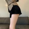 Woman Sexy Shorts Furry Casual Slim Shorts Women's Autumn Winter High Waist Stretch Knit Shorts