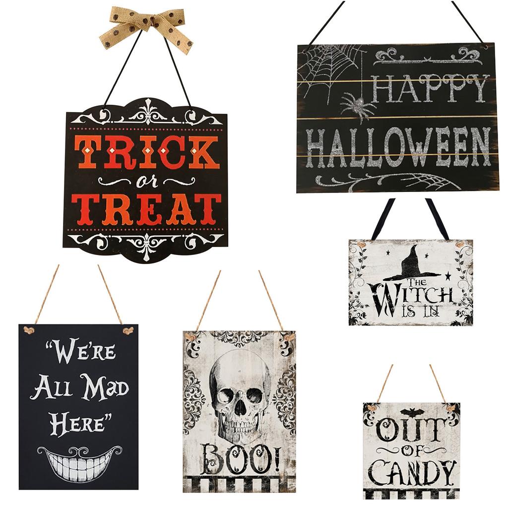 Halloween Witch Hat Listing Wooden Ghost Festival Skull Decoration ...
