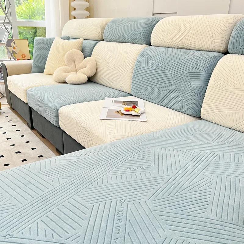 1Pc Elastic Sofa Cover Adjustable Sofa Cover Seat Cushion Energy Slipcover L-Shaped Corner Couch Cover Slipcover 1/2/3/4 Seater