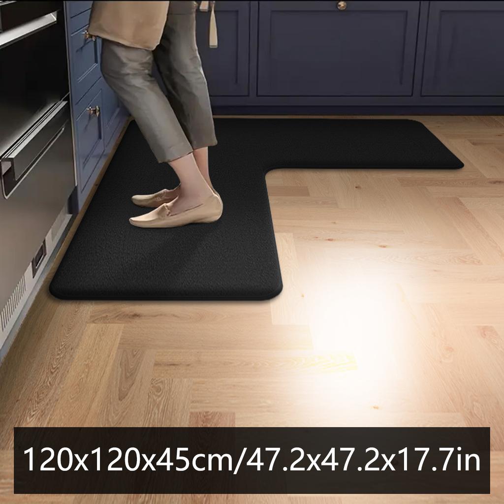 Solid Color Kitchen Corner Carpet Absorbent Floor Mat Simple L-shaped Non-slip Floor Mat Bathroom Door Mat Bathroom Foot Mat