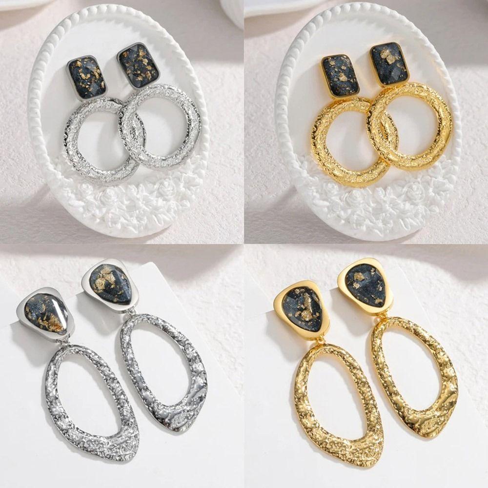Charming Women's Earrings Irregular Surface Design Dangle Earrings Hollow Geometric Earrings Gifts