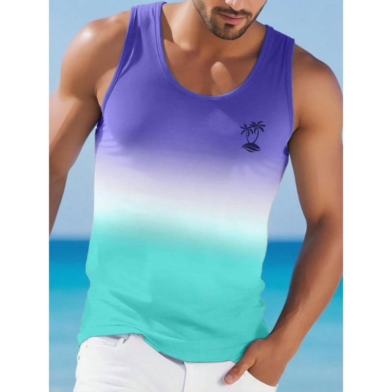 Summer Daily Casual Men's Sleeveless T-shirt Hawaiian Men's Tank Top Street Fashion Men's Tank Top