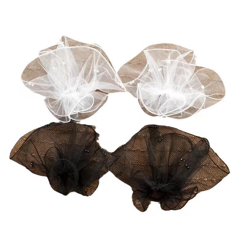 Trendy Bridal Mesh Sleeves Lace Pearl Thin Sunscreen Accessories Shooting Wedding Gloves Dress Gauze Sleeves