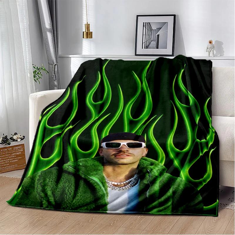 Miękki pluszowy koc 3D Feid Ferxxo Muzyka Hip Hop Pop, Koc flanelowy do salonu sypialni łóżka sofy piknikowy pokrowiec